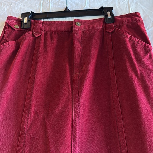 Red corduroy Vintage Eddie Bauer maxi skirt 12 T - Picture 2 of 6